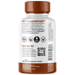 Nutri 10 Mushroom Organic 2400 mg bottle side label