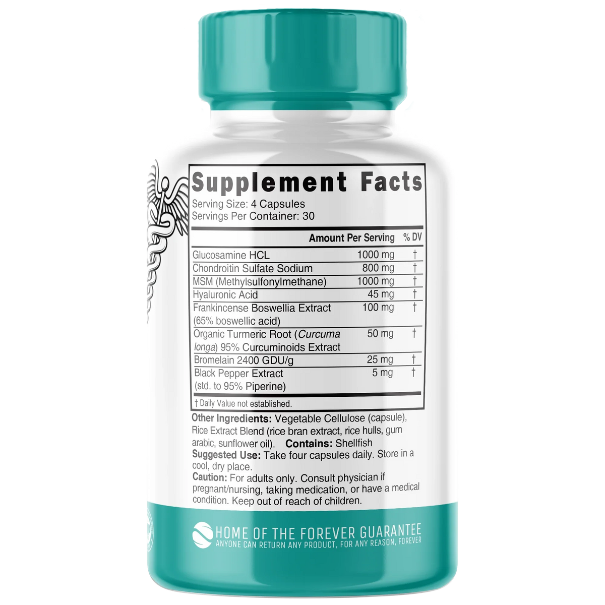 Nutri Glucosamine Chondroitin Joint Complex bottle back label
