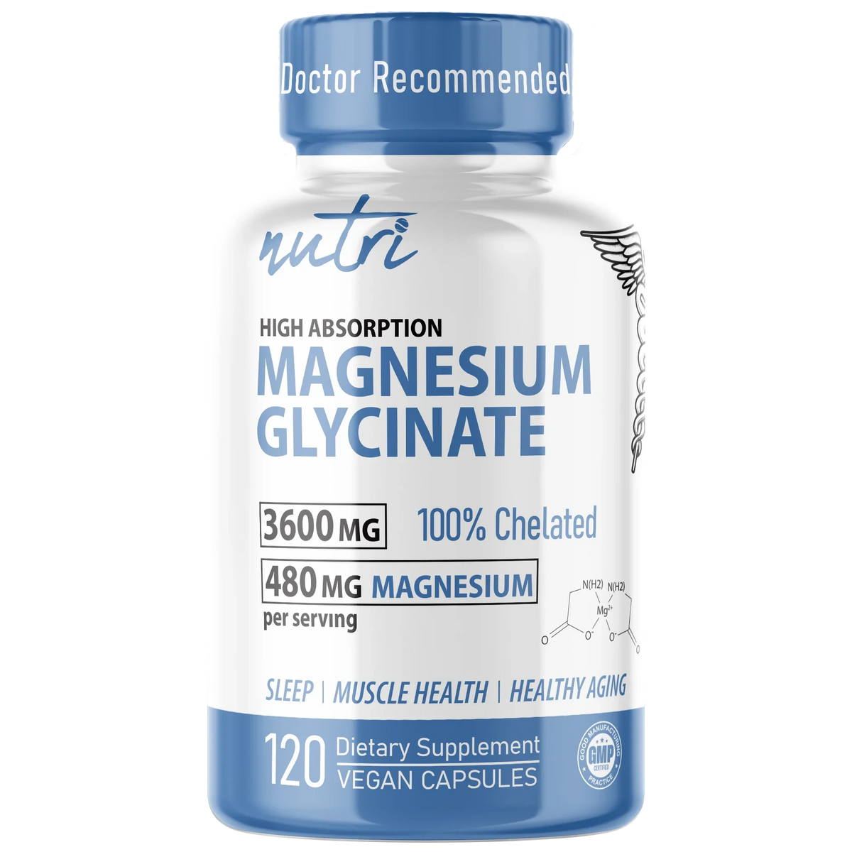 Nutri Magnesium Glycinate 480mg bottle front