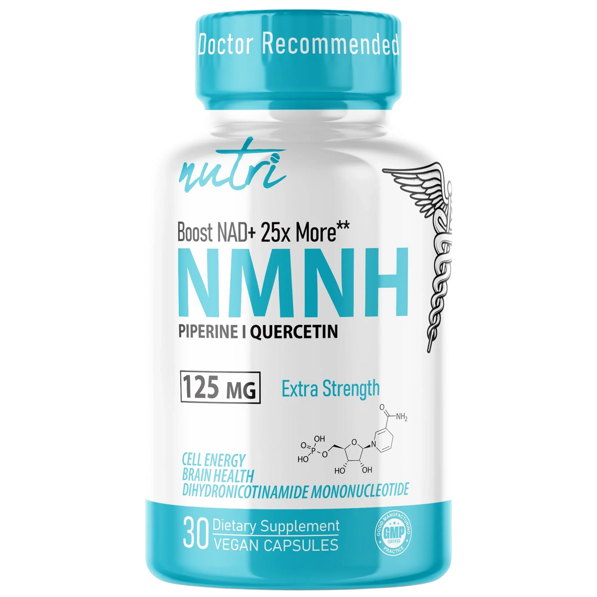 Nutri NMNH 125 mg bottle front