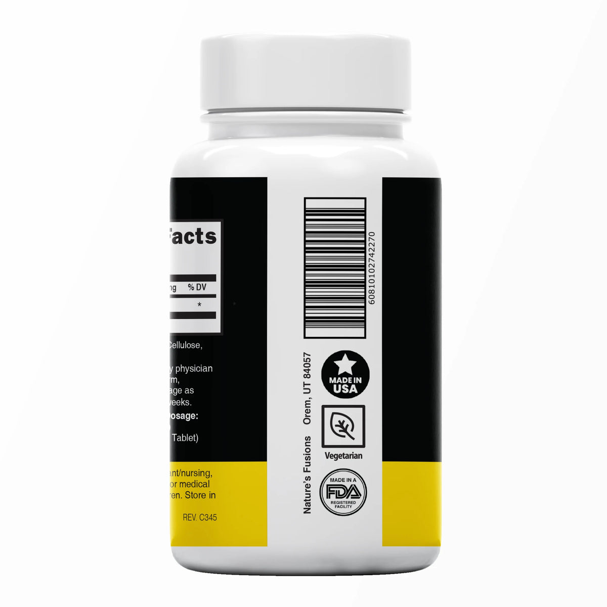 Nutri Potassium Iodide Tablets 130 mg 60 ct bottle side panel