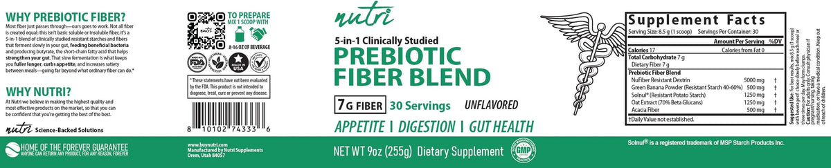 Nutri Prebiotic Fiber Complex full label layflat