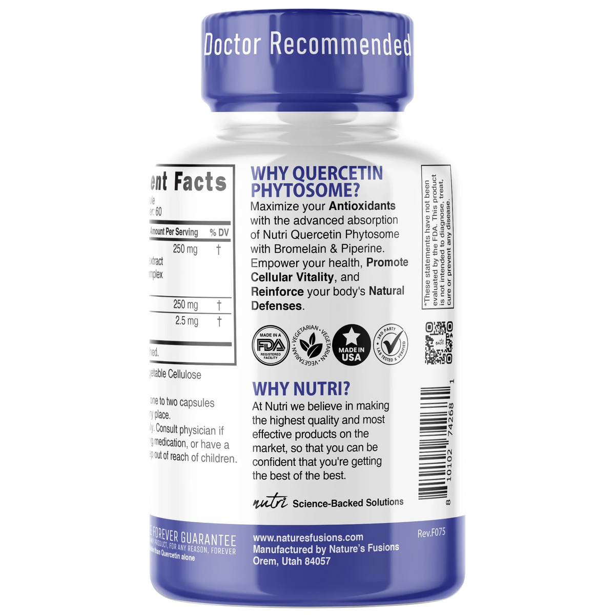 Nutri Quercetin+ side panel