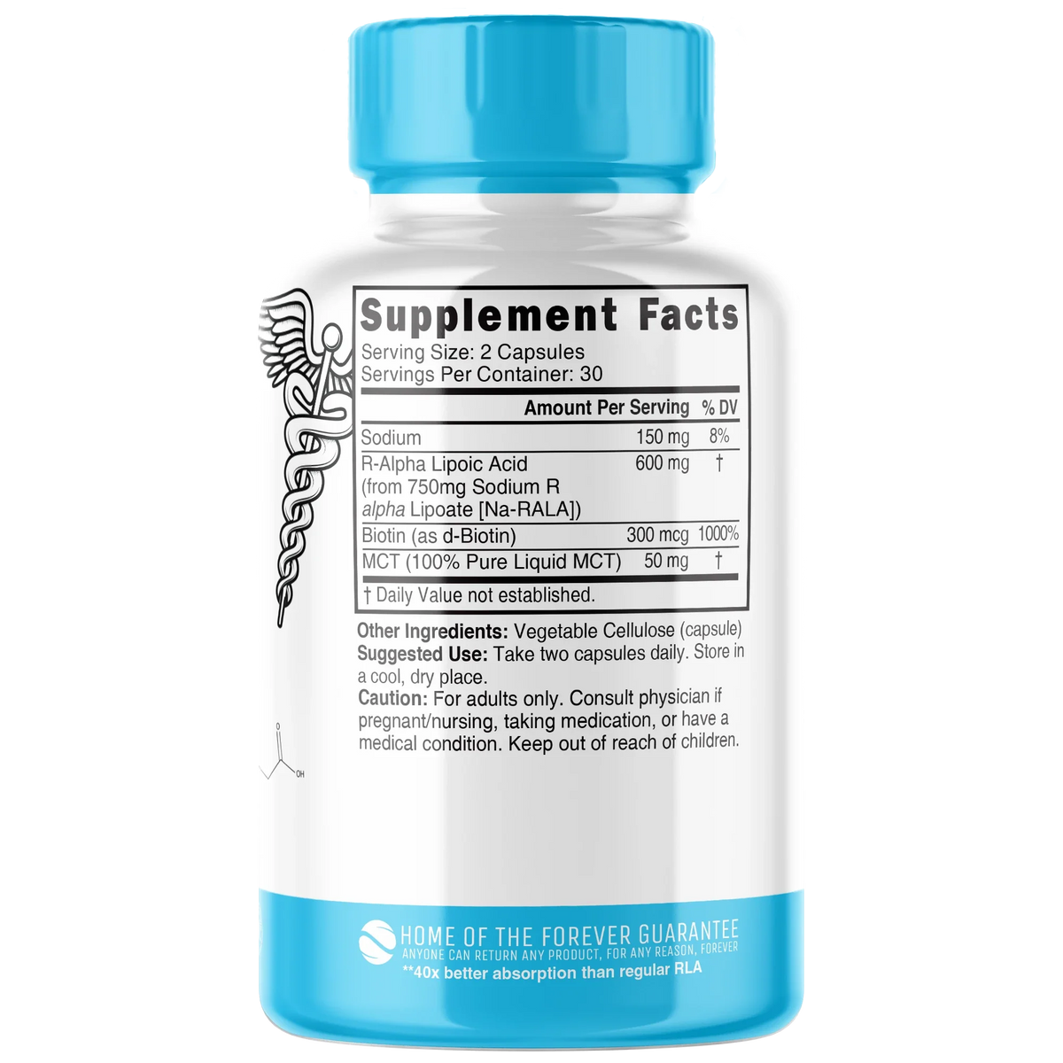 Nutri R-ALA 600 mg back label