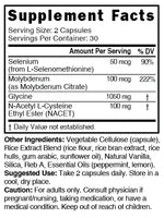 Nutri Neuro-NAC (NACET) 100mg Supplement Facts panel