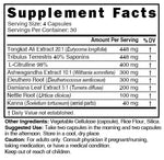 Nutri Tongkat Ali Men's Performance Complex Supplement Facts panel