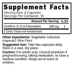 Nutri Urolithin A Diacetate Supplement Facts panel